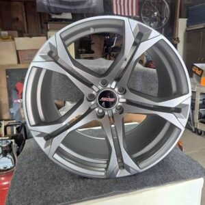MRR MO-17 wheels for 5th and 6th Gen Camaro.... powder coated Cosmic Gray with SS center caps...20x10 fronts and 20x11 rears.