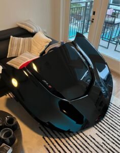 Gloss black OEM hood off a Camaro ZL1