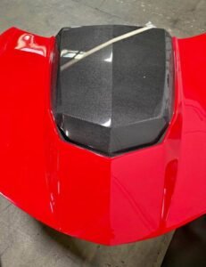 Camaro 16-25 RS/SS/ZL1 Carbon Hood with Red paint - Image 5