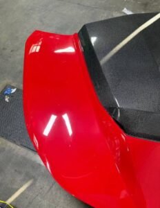 Camaro 16-25 RS/SS/ZL1 Carbon Hood with Red paint - Image 3