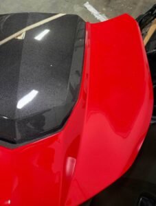 Camaro 16-25 RS/SS/ZL1 Carbon Hood with Red paint - Image 2