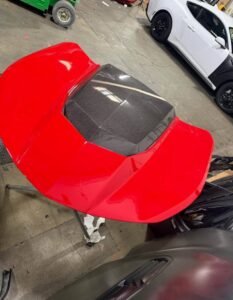Camaro 16-25 RS/SS/ZL1 Carbon Hood with Red paint