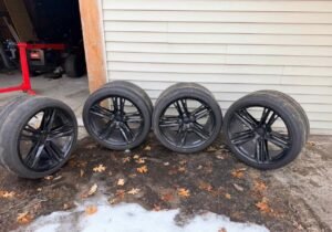 Black 20 inch staggered wheel and tire set - Image 6