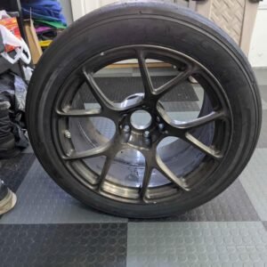 18"x12" rear +41 offset and 18x11" front +9 offset BC Forged track wheels.