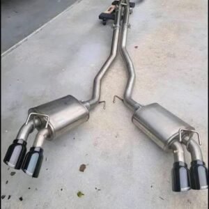 Corsa 3.0” Cat-Back + OX, Dual Rear Exit with Twin 4.0” Black Pro-Series Tips Suit ZL