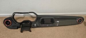 2019 Camaro zl1 cluster Dash trim with start button and HUD controls, carbon fiber, red trim great condition - Image 2