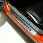 Camaro Door Sill Plates - Brushed-Polished Stainless Steel "Camaro" Carbon Fiber