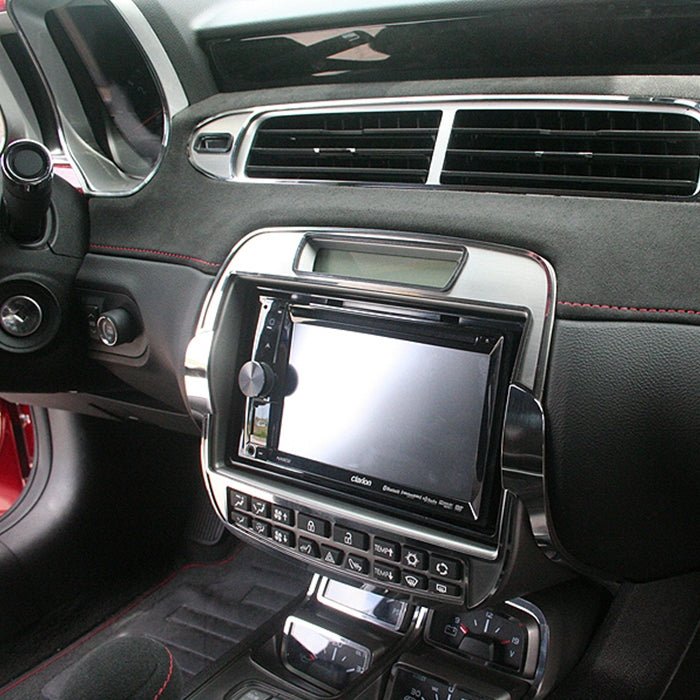 2010-2015 Camaro - After-Market Radio Trim Plate - Brushed-Polished - Coupe and Convertible 2010-2015 Camaro - After-Market Radio Trim Plate - Brushed-Polished - Coupe and Convertible - Image 1
