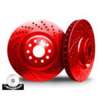 2010-2015 Camaro Colored Drilled and Slotted Rear Rotors V8