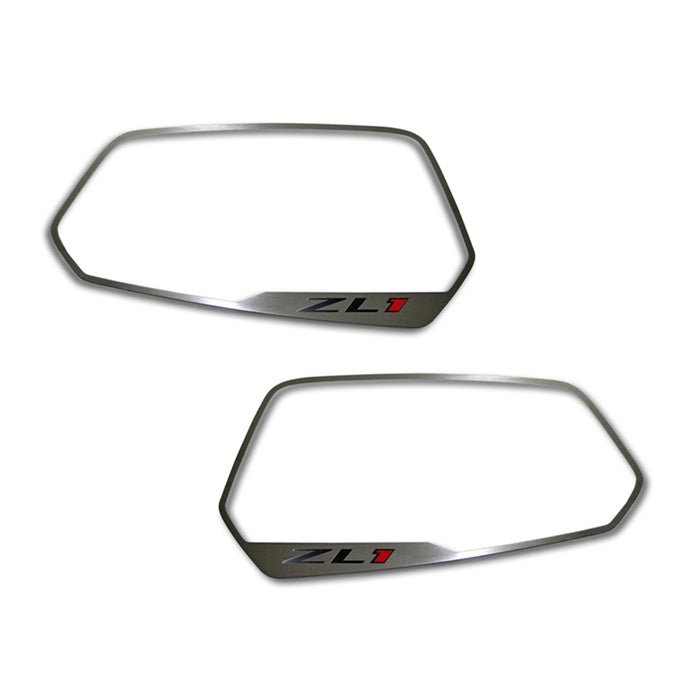 Camaro Side View Mirror Trim "ZL1" Style Brushed 2Pc Camaro Side View Mirror Trim "ZL1" Style Brushed 2Pc - Image 1