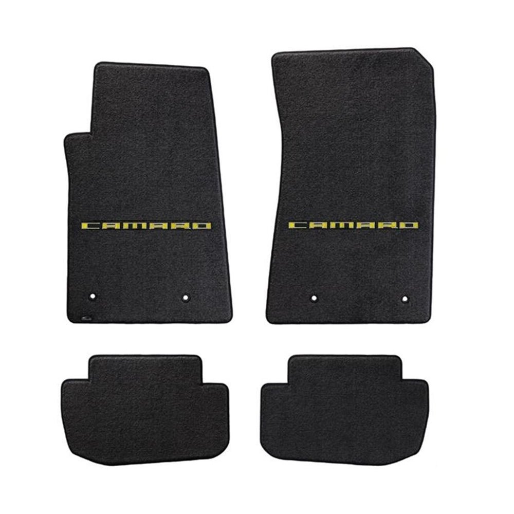 Camaro Floor Mats 4 Pc. Set (Yellow Lettering) Camaro Floor Mats 4 Pc. Set (Yellow Lettering) - Image 1