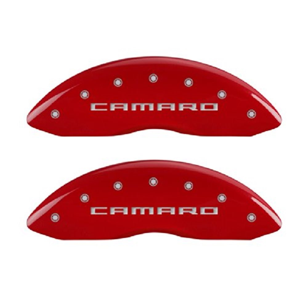 2010-2015 Camaro LT-LS Caliper Cover with Camaro Engraving silver and Red 2010-2015 Camaro LT-LS Caliper Cover with Camaro Engraving silver and Red - Image 1
