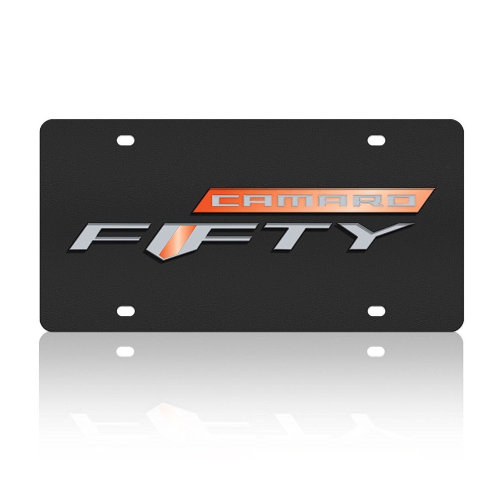 Carbon Steel License Plate- Camaro Fifty Badge Carbon Steel License Plate- Camaro Fifty Badge - Image 1