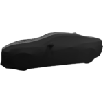 2010-2024 Camaro Ultraguard Sport Series Stretch Satin Indoor Car Cover : Black with Gray Stripes - Image 4