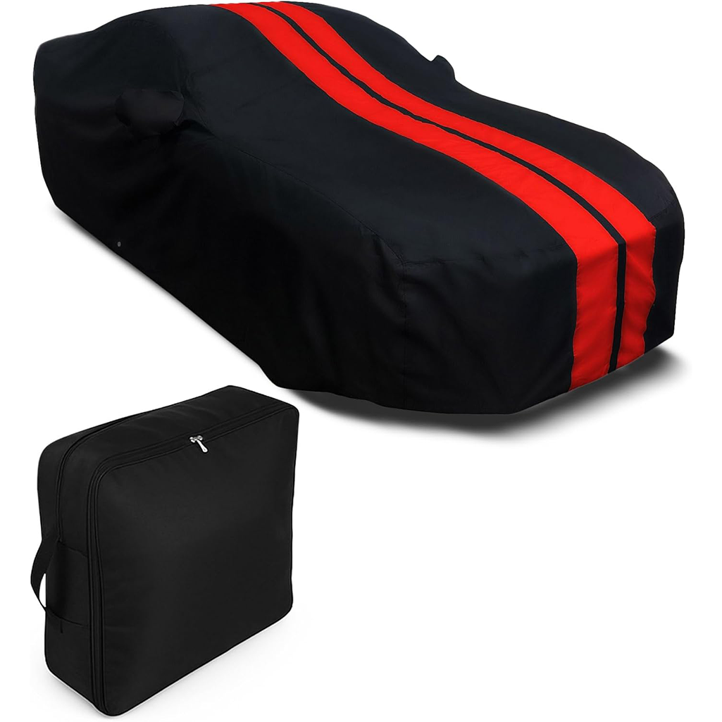 Camaro Ultraguard Car Cover - Indoor-Outdoor Protection : Black w/ Red Stripes Camaro Ultraguard Car Cover - Indoor-Outdoor Protection : Black w/ Red Stripes - Image 1