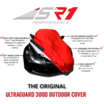 Camaro Ultraguard Car Cover - Indoor-Outdoor Protection : Black w/ Red Stripes - Image 5