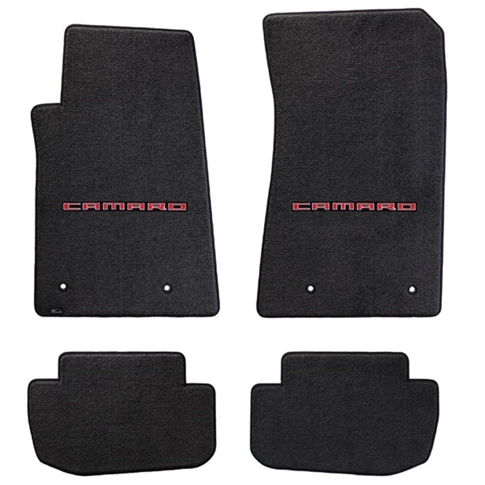 Camaro Floor Mats 4 Pc. Set (Red Lettering) Camaro Floor Mats 4 Pc. Set (Red Lettering) - Image 1