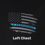 Camaro Police Service Flag T-shirt : Black - Image 2