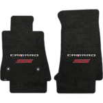 2016-2024 Camaro 2PC Lloyds Mats Velourtex Camaro : Ebony SS Red Double Logo
